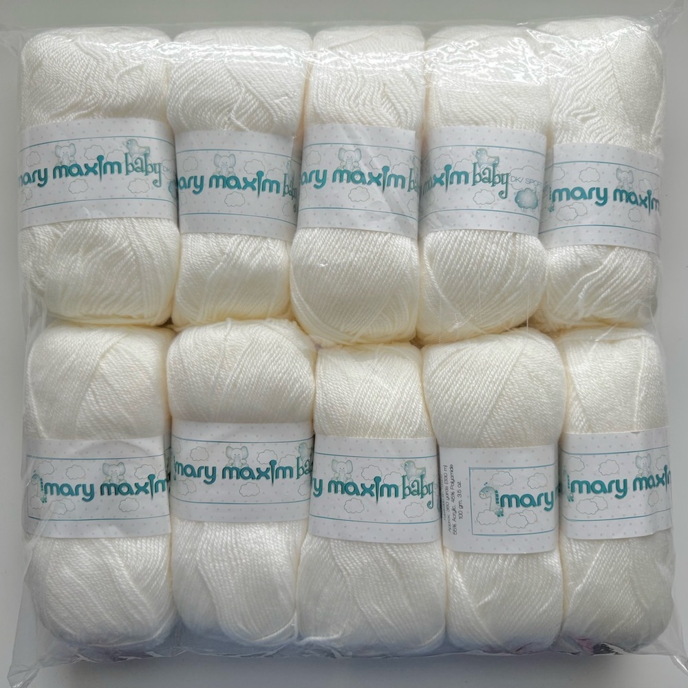 Mary Maxim Baby White Yarn Pack - Pk of 10